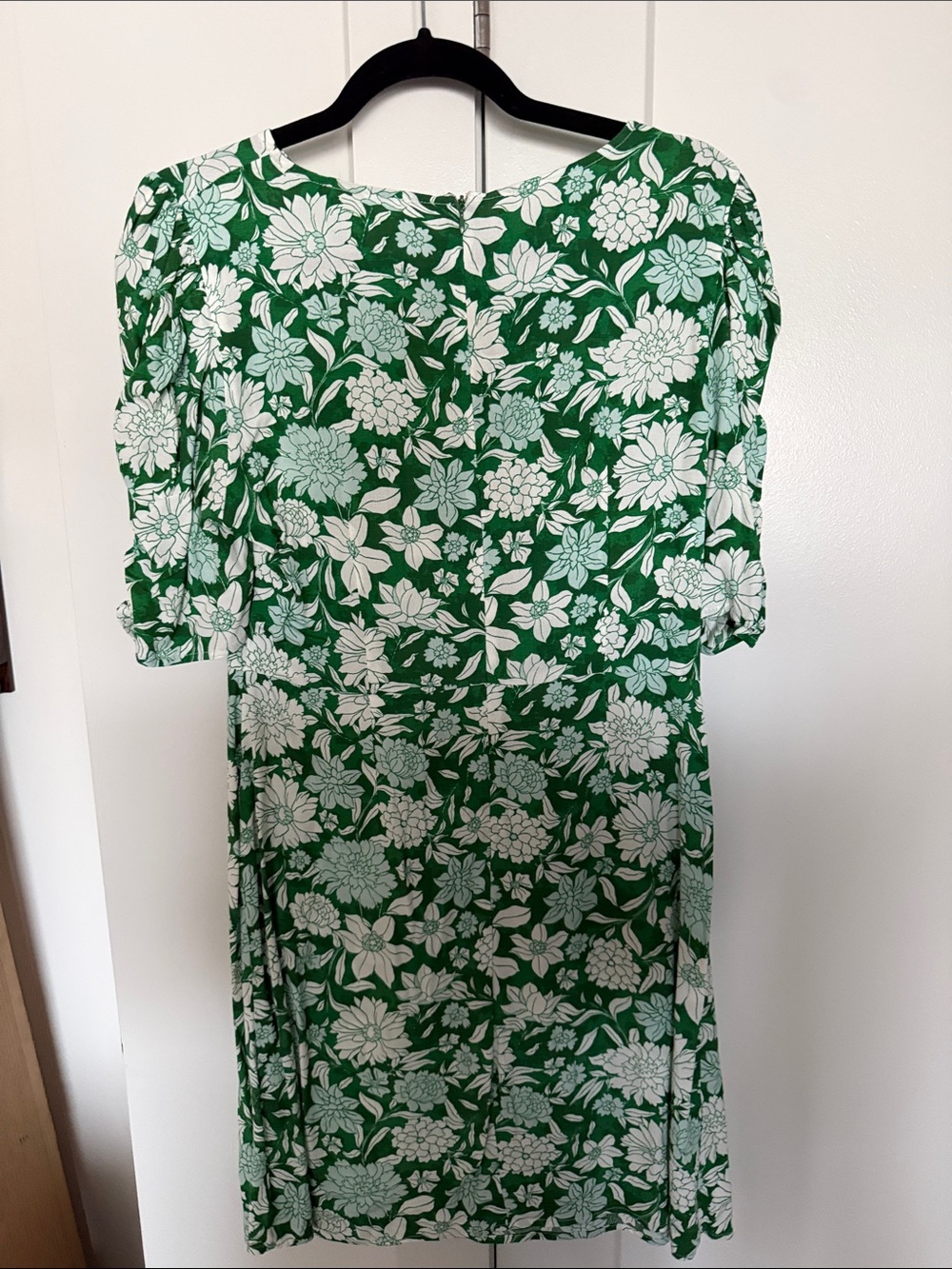 Mango Green and White Floral Midi Dress - Picture 3 of 5